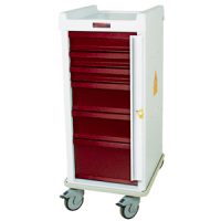 Harloff Narrow Six Drawer Emergency Cart Breakaway Lock Standard Package #MRN6B