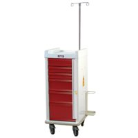 Harloff Narrow Six Drawer Emergency Cart Breakaway Lock Specialty Packag