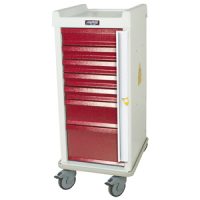 Harloff Narrow Seven Drawer Emergency Cart Breakaway Lock Standard Package